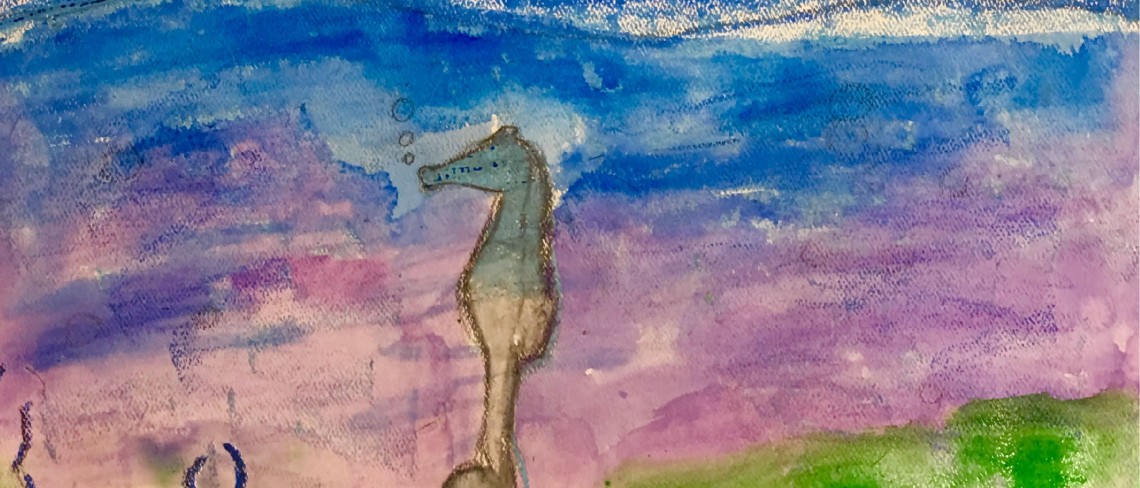 Seahorse watercolor