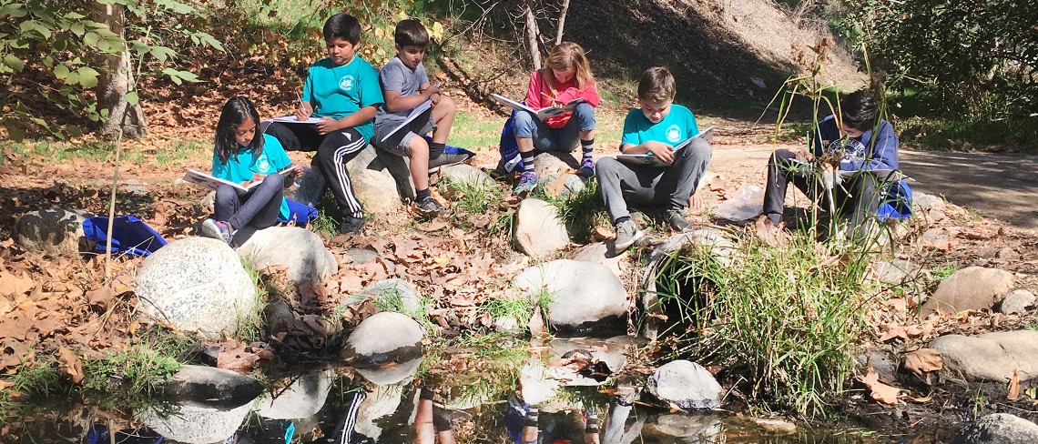 Kids on rocks